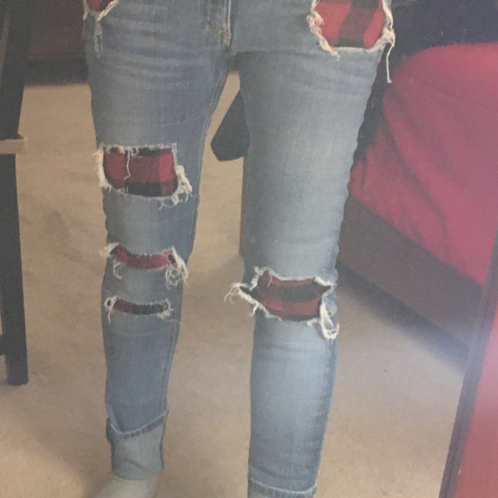 Rag & Bone Sloane Plaid Skinny Jeans 26
